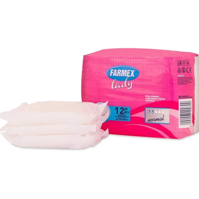 Farmex Lady Normal Pannolino Sagomato Odor Control 12 Pezzi