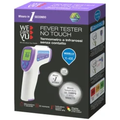 FEVER TESTER NO TOUCH TERMOMETRO A INFRAROSSI SENZA CONTATTO DISPLAY LUMINOSO TRICOLORE 1 PEZZO