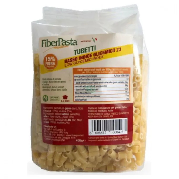Fiberpasta Tubetti Da Brodo Senza Uovo A Basso Indice Glicemico 400 G Alimenti Senza Zucchero