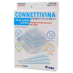 Fidia Connettivina Cerotto Hi Tech Medicazione Adesiva 10X10 Cm 4 Pezzi Cicatrizzanti
