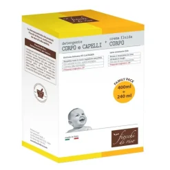 Fiocchi Di Riso Detergente Corpo E Capelli Camomilla 400 Ml+ Crema Fluida Corpo 240 Ml Bipack