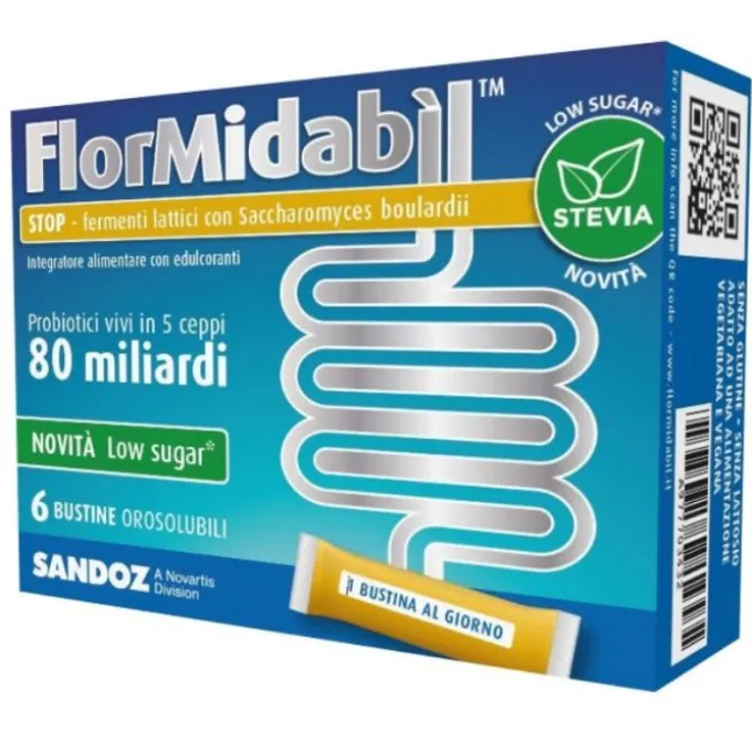 Flormidabil Stop Con Stevia Integratore Contro La Diarrea 6 Bustine
