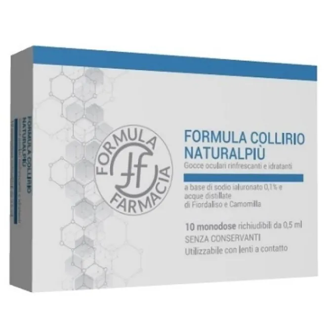 FORMULA COLLIRIO NATURAL PIU' SENZA CONSERVANTI 10 FLACONCINI DA 0,5 ML - DISPOSITIVO MEDICO CLASSE IIA