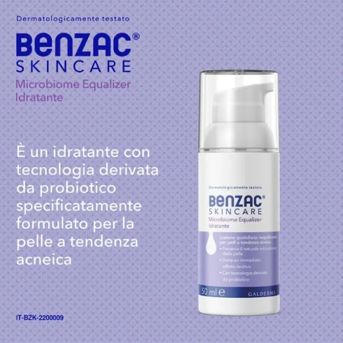 Galderma Benzac Skincare Microbiome Equalizer, Lozione Idratante Viso 50 Ml