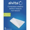 Garza Compressa Adesiva Alvita Tnt 10X12,5Cm 5 Pezzi Cerotti Post Operatori Classici