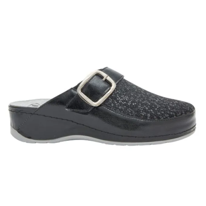 GEMINI BUCKLE CIABATTE DONNA NERO MISURA 36 - CALZATURA COMFORT ERGONOMICA