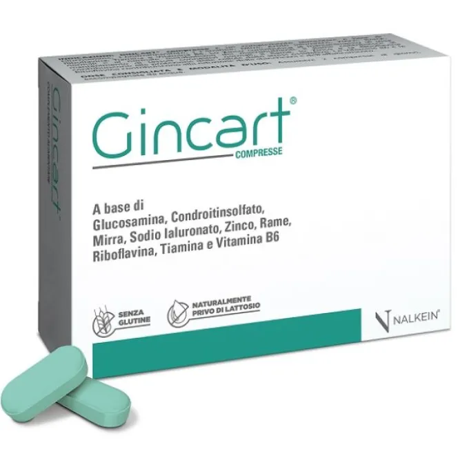Gincart 30 Compresse Rivestite Da 1,25 G Senza Glutine Naturalmente Privo Di Lattosio