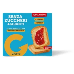 Giusto Senza Zuccheri Aggiunti Fette Biscottate Artigianalicon Edulcoranti 120 G