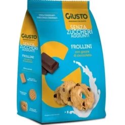 Giusto Senza Zucchero Frollini Gocce Cioccolato Senza Zucchero 350 G Alimenti Senza Zucchero