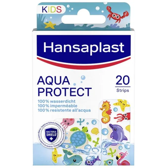 HANSAPLAST AQUA PROTECT KIDS CEROTTI 100% RESISTENTI ALL'ACQUA CON MOTIVI DECORATIVI PER BAMBINI, 20 PEZZI