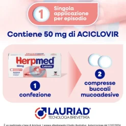 Herpmed Labiale 2 Cpr Buccali 50 Mg