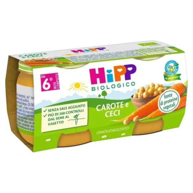 Hipp Bio Omogeneizzato Carote E Ceci 2X80G Verdure