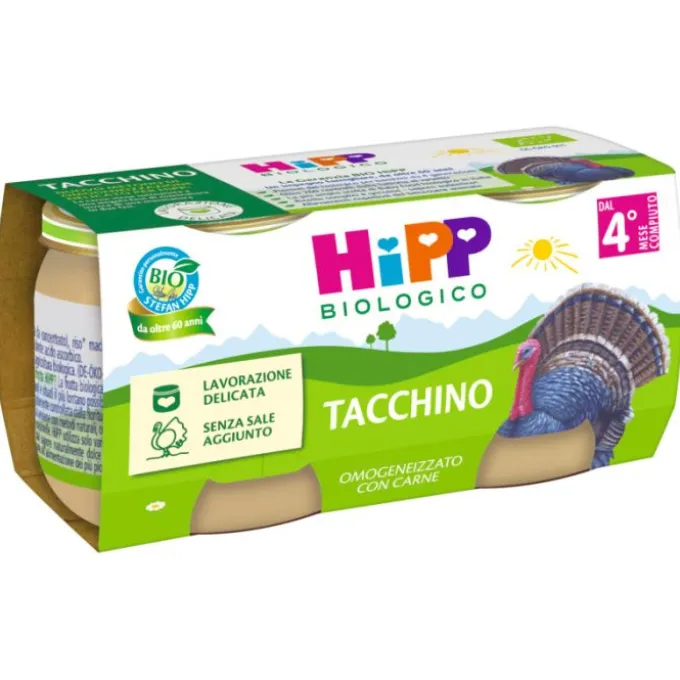Hipp Bio Omogeneizzato Tacchino 2 Pezzi Da 80 G