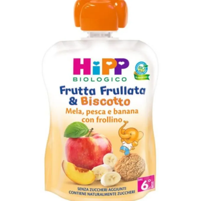 Hipp Frutta Frullata Mela Pesca Banana Frollino 90Ml 6 Mesi+