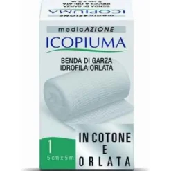 Icopiuma Benda Di Garza Idrofila Orlata M 5X5 Cm Bende Elastiche Universali
