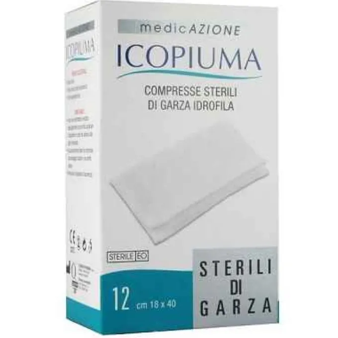 Icopiuma Compresse Di Garza Sterili In Tnt 18X40 Cm 12 Pezzi