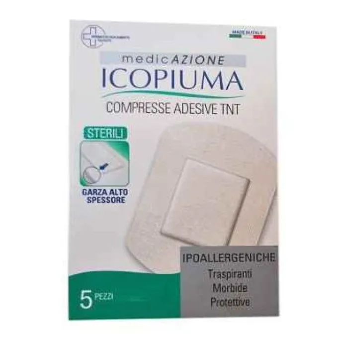 Icopiuma Compresse Oculari Adesive Sterili In Tnt 7,2X5 Cm 5 Pezzi