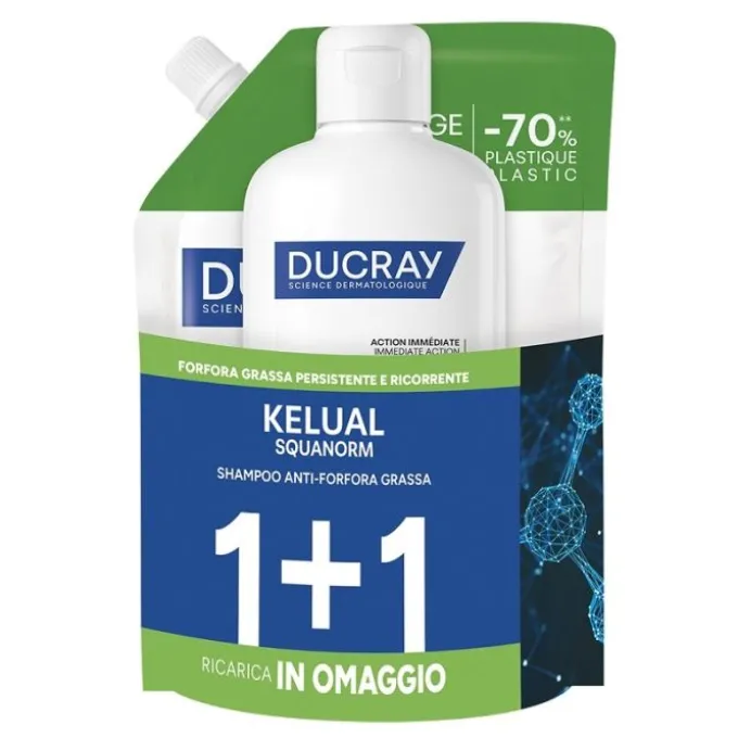 Kelual Squanorm Kit Forfora Grassa 400 Ml 1+1 Ricarica In Omaggio