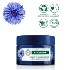 Klorane Fiordaliso Bio Bagno Di Idratazione Notte Con Acido Ialuronico Di Origine Vegetale 50 Ml