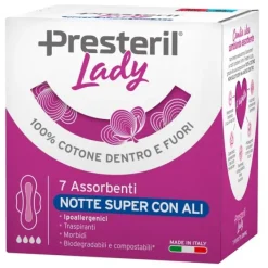 LADY PRESTERIL ASSORBENTI NOTTE SUPER CON ALI 7 PEZZI