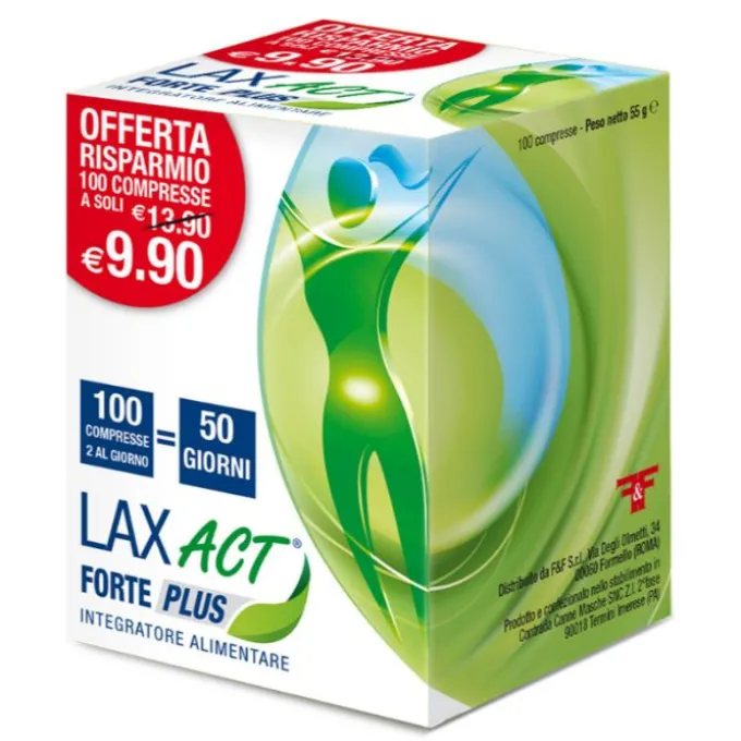 Lax Act Forte Plus Integratore Benessere Intestinale 100 Compresse Lassativi Azione Delicata
