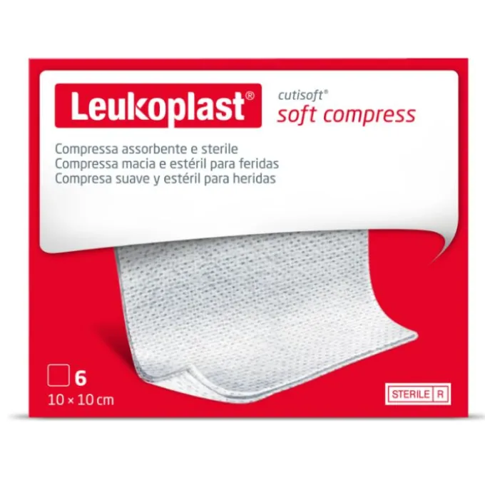 Leukoplast Cutisoft Garza Idrofila 10X10 Cm 6 Compresse Sterili
