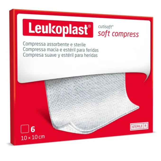Leukoplast Cutisoft Garza Idrofila 10X10 Cm 6 Compresse Sterili