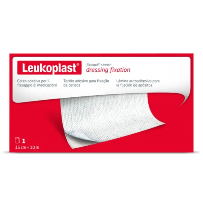 Leukoplast Fixomull Stretch Garza Autoadesiva 15Cm X 10M Bende Elastiche Autofissanti