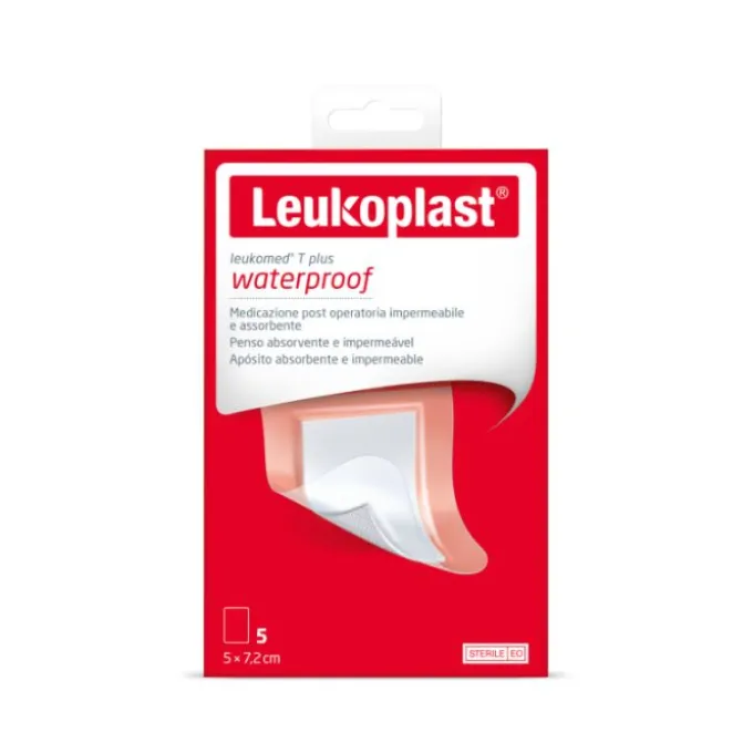 Leukoplast Leukomed T Plus Medicazione Postoperatoria 7,2X5 Cm 5 Pezzi Cerotti Post Operatori Imperm