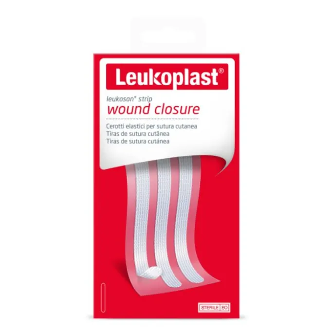 Leukoplast Leukosan Strip Cerotti Per Sutura Cutanea 6X75 Mm 2 Buste Con 3 Cerotti