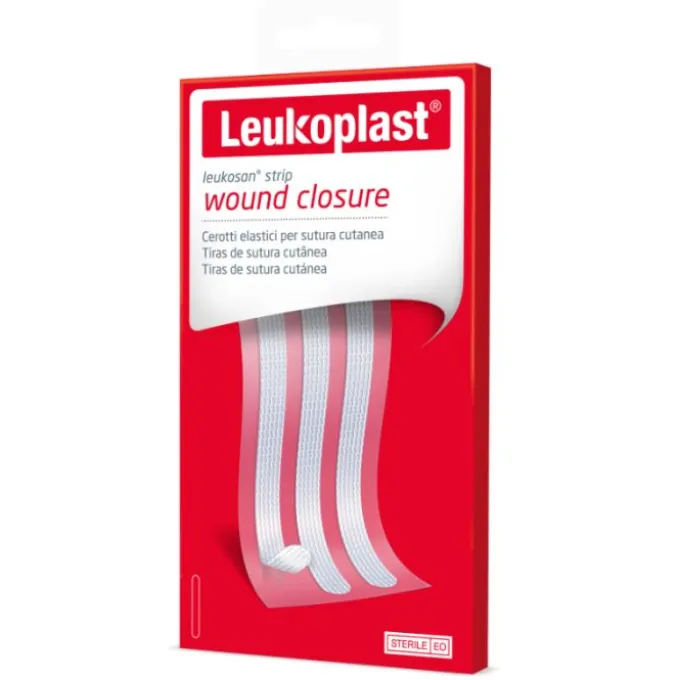Leukoplast Leukosan Strip Cerotti Per Sutura Cutanea 6X75 Mm 2 Buste Con 3 Cerotti