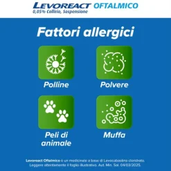 Levoreact Collirio Antistaminico Per Occhi Che Lacrimano E Congiuntivite Allergica