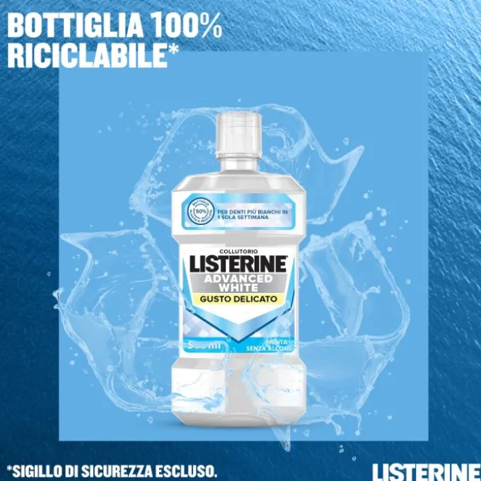 Listerine Advanced White Collutorio Gusto Delicato 500 Ml
