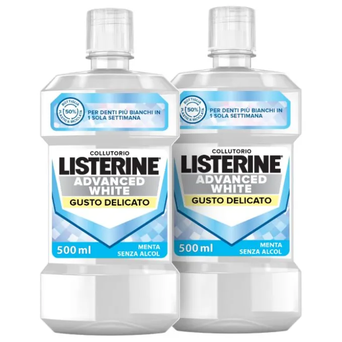 Listerine Advanced White Gusto Delicato Bundle 2 X 500 Ml