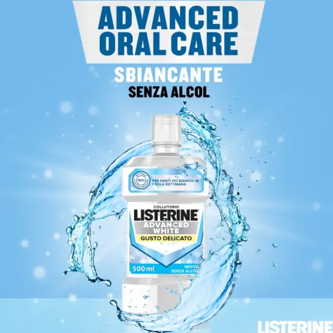 Listerine Advanced White Gusto Delicato Bundle 2 X 500 Ml