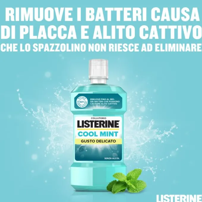 Listerine Cool Mint Gusto Delicato Collutorio Alito Fresco 500 Ml Gengive Sensibili