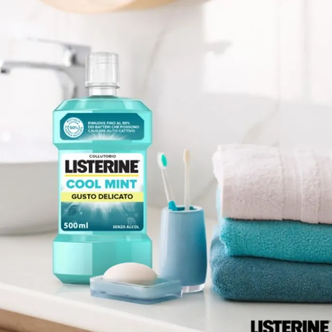 Listerine Cool Mint Gusto Delicato Collutorio Alito Fresco 500 Ml Gengive Sensibili
