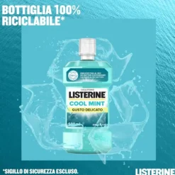 Listerine Cool Mint Gusto Delicato Collutorio Alito Fresco 500 Ml Gengive Sensibili