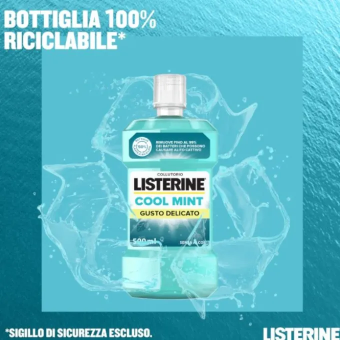Listerine Cool Mint Gusto Delicato Collutorio Alito Fresco 500 Ml Gengive Sensibili