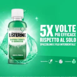 LISTERINE DIFESA DENTI & GENGIVE COLLUTORIO CON FLUORURO DI SODIO 450 PPM F⁻ FLACONE 80 ML