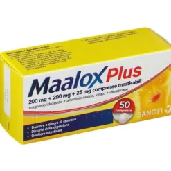 Maalox Plus 50 Compresse Masticabili 200Mg+200Mg+25Mg