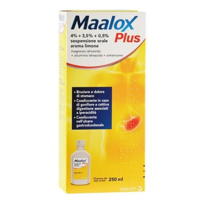 Maalox Plus Sospensione Orale 4+3,5+0,5%