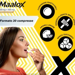 Maalox S/Z 30Cpr Limo400+400Mg