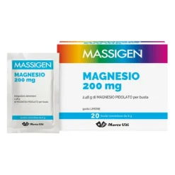 Massigen Magnesio Pidolato Integratore Sali Minerali Limone 20 Bustine Stress