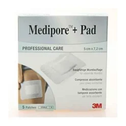 Medipore+Pad Medicazione Sterile 5X7,2 Cm 5 Pezzi Cerotti Post Operatori Classici