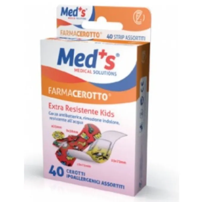 Med's Strips Kids Cerotti Polietilene Colorti 40 Pezzi Assortiti