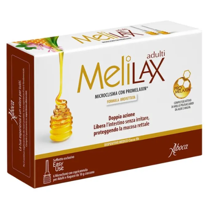 Melilax Adulti Aboca Microclisma Evacuativo 6 Pezzi Lassativi Azione Immediata