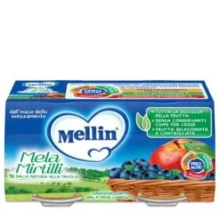 Mellin Omogeneizzato Di Frutta Mela E Mirtillo 2 X 100 G
