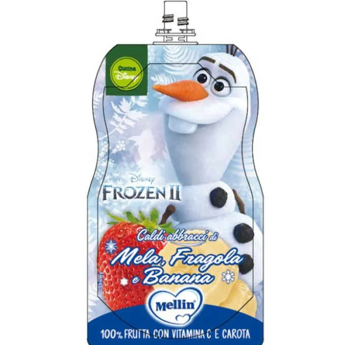Mellin Pouches Pouch Disney Frozen Mela Fragola Banana 110G Merende E Snack