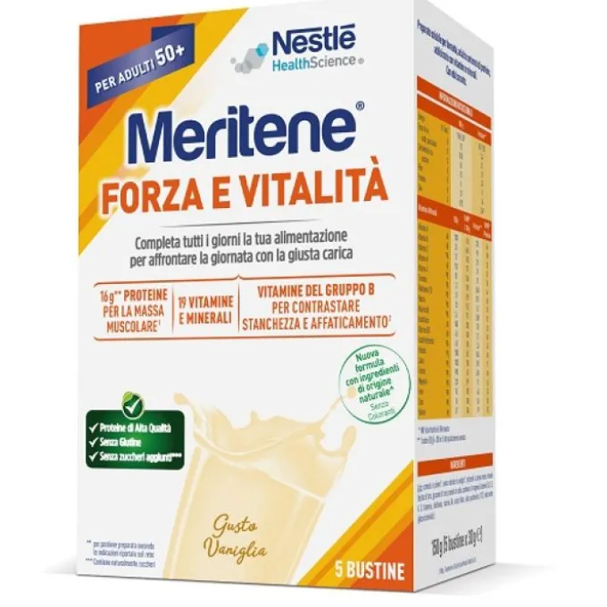 MERITENE FORZA E VITALITÀ VANIGLIA 5 BUSTINE DA 30G - INTEGRATORE ALIMENTARE